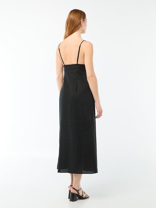 Midi jurk met sierjuweel bij de hals - Kiabi