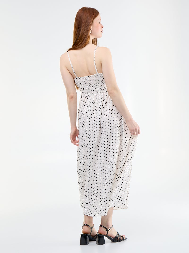 Midi-jurk met smock Wit - Kiabi