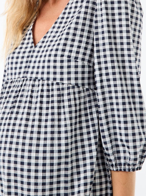 Midi jurk met stroken en ruitjes - Kiabi