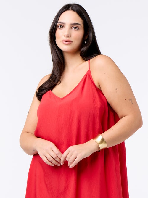 Midi-jurk met verstelbare bandjes - Kiabi