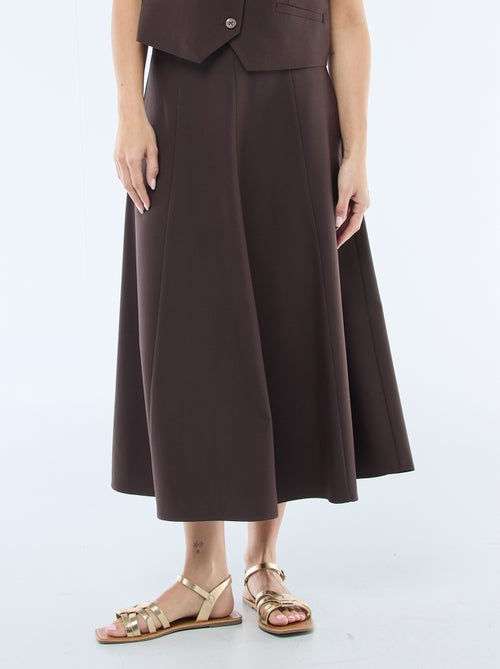 Midi rok met plooien en uitlopend model - Kiabi