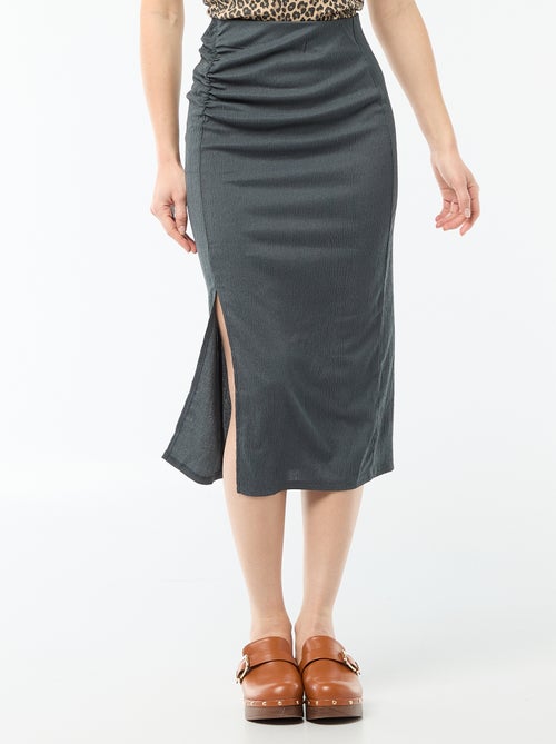 Midi rok van jerseytricot met textuur - Kiabi