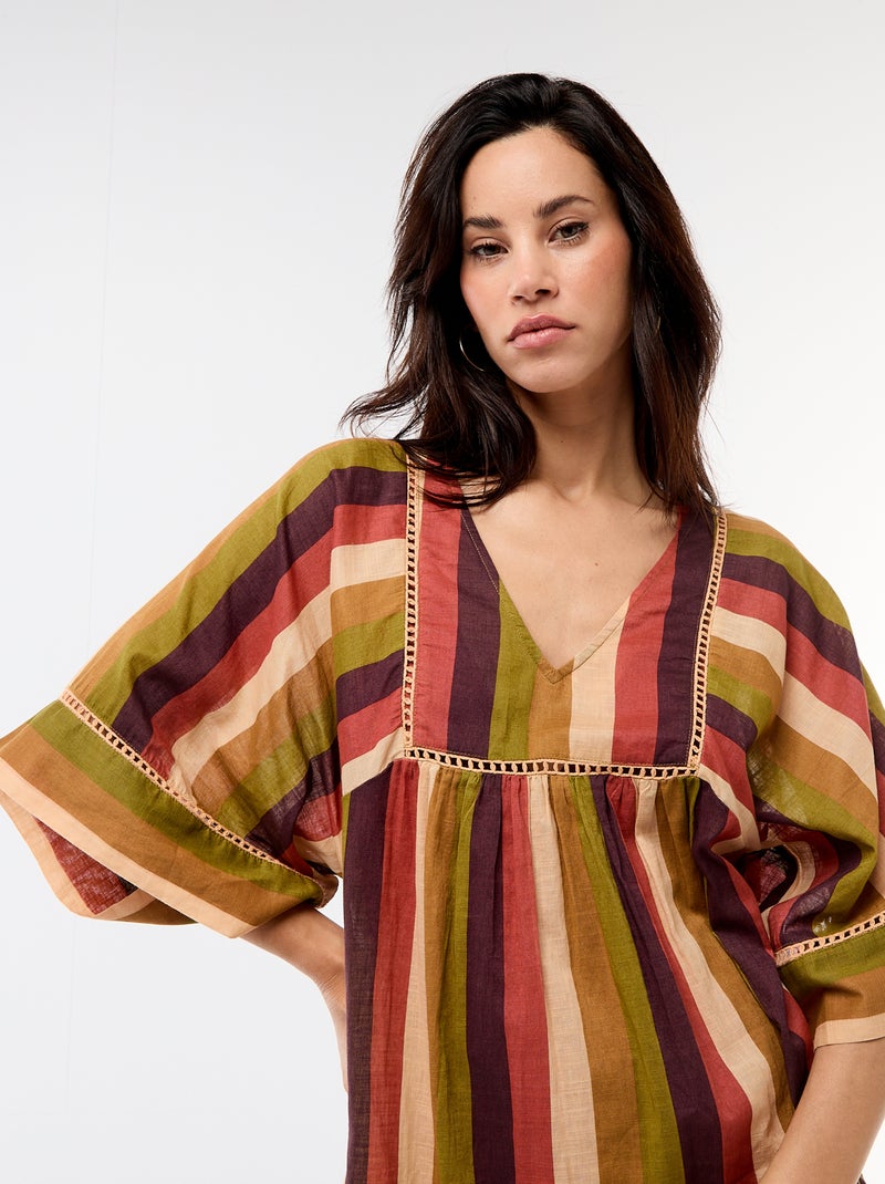 Midi strandjurk Bruin - Kiabi