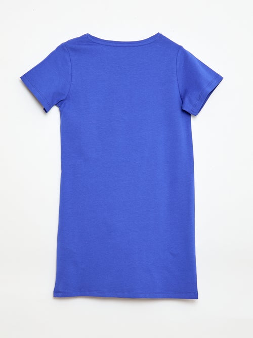 Midi T-shirtjurk met decoratieve knoop vooraan - Kiabi