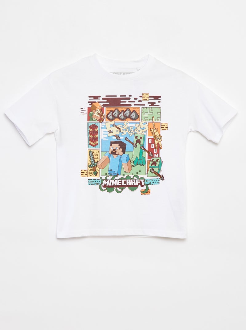 'Minecraft'-T-shirt met korte mouw wit - Kiabi