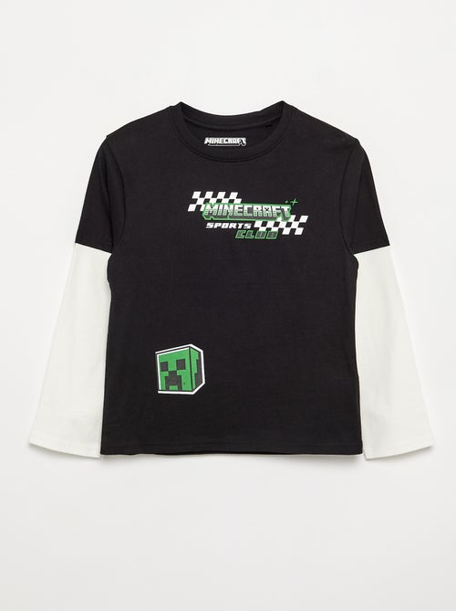 Minecraft T-shirt met prints en contrasterende mouwen - Kiabi