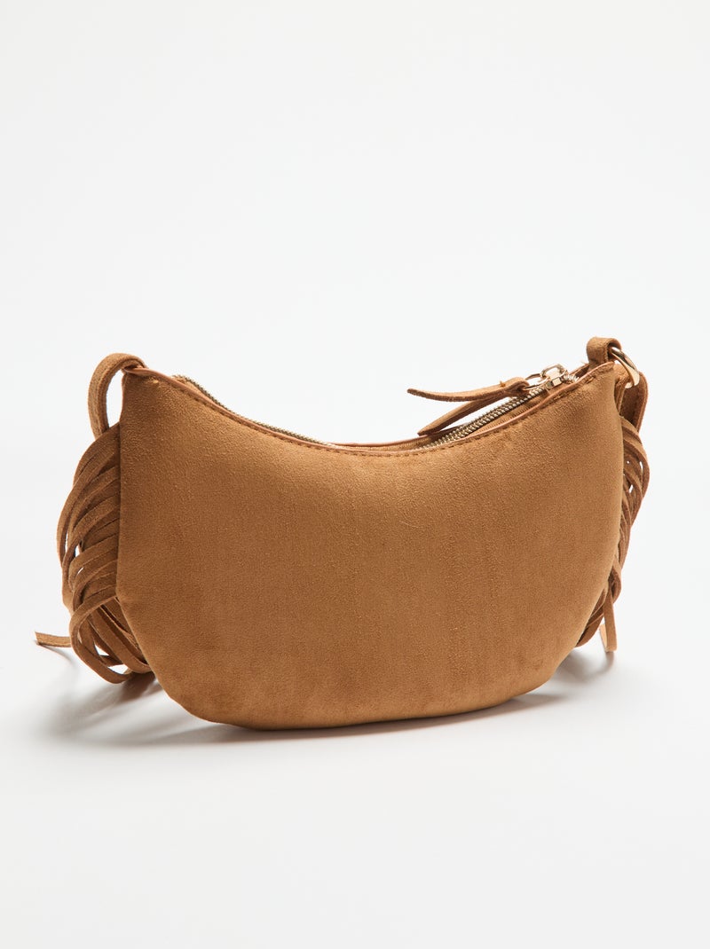 Mini tas met franjes Biege - Kiabi