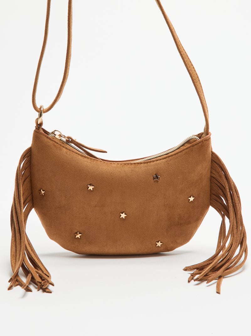 Mini tas met franjes Biege - Kiabi