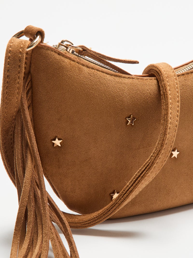 Mini tas met franjes Biege - Kiabi