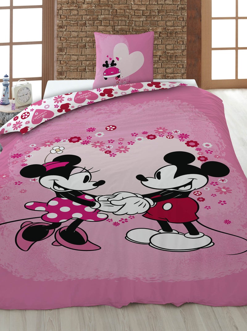 Minnie-dekbedset - Voor 1-persoonsbed Rose - Kiabi