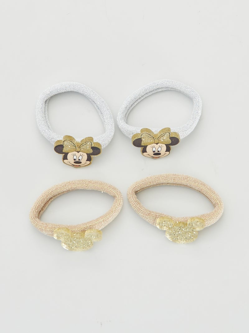 Minnie-setje met 4 haarelastiekjes goudkleur - Kiabi