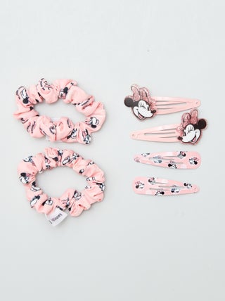 'Minnie'-setje met 4 haarspelden + 2 scrunchies