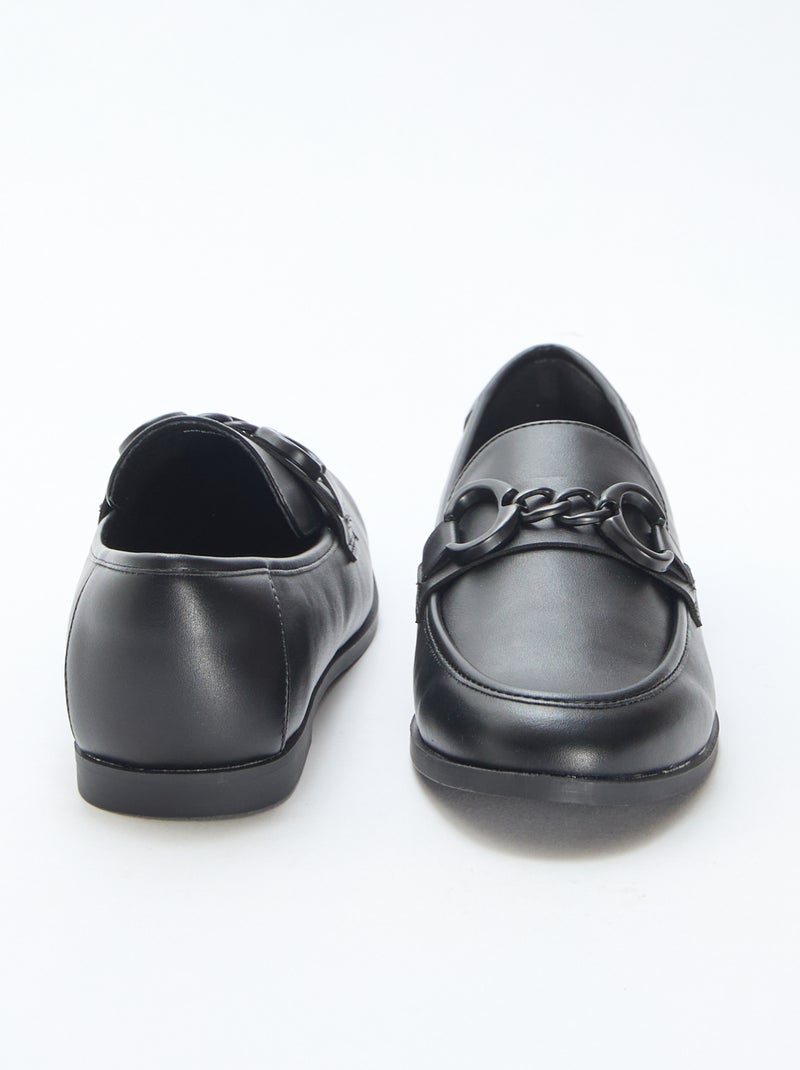 Mocassins met ketting Zwart - Kiabi