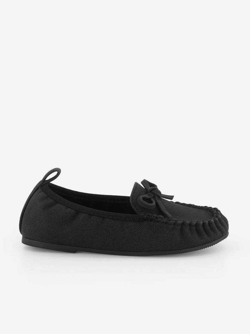 Mocassins met strik Zwart - Kiabi