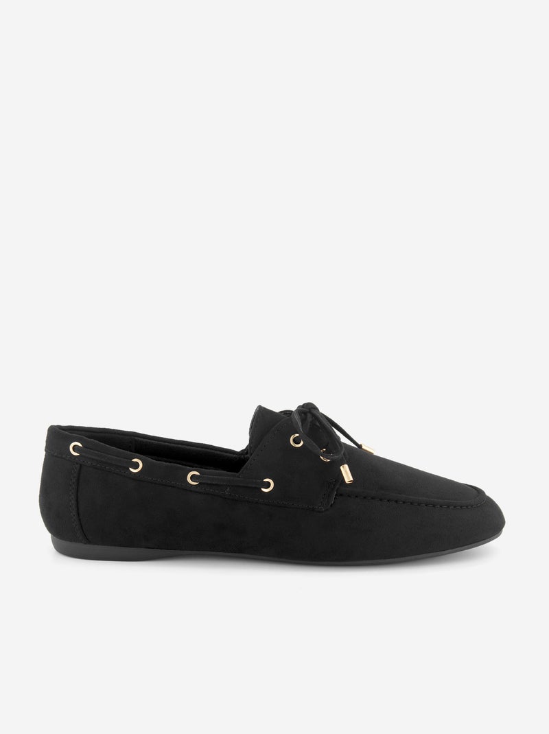 Mocassins met veters Zwart - Kiabi