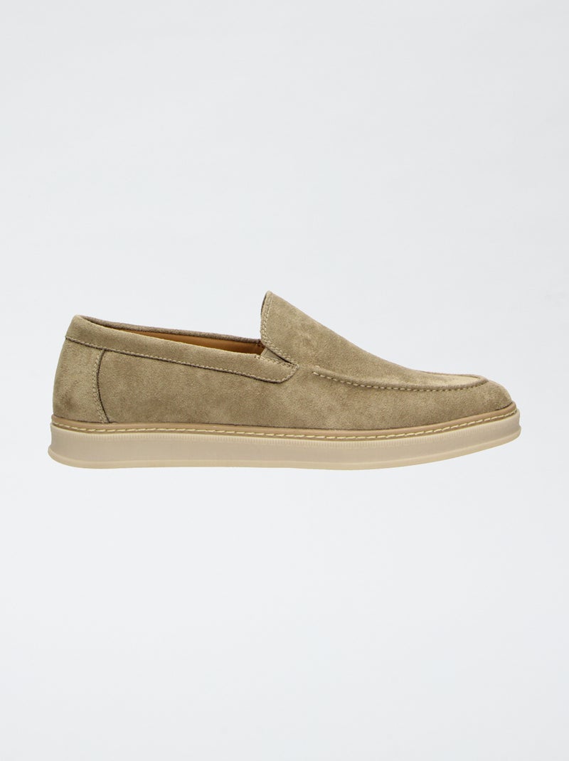 Mocassins van suède-imitatie Biege - Kiabi