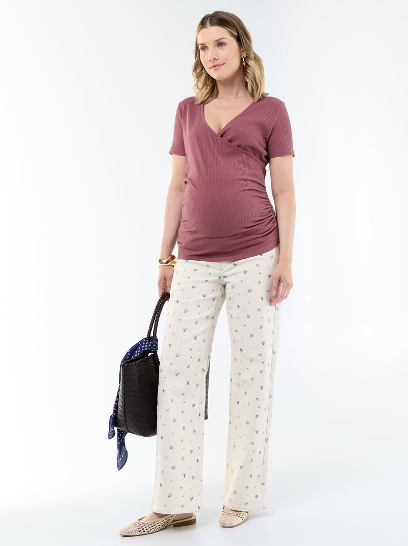 Moederschap T-shirt met overslagdecolleté Rose - Kiabi