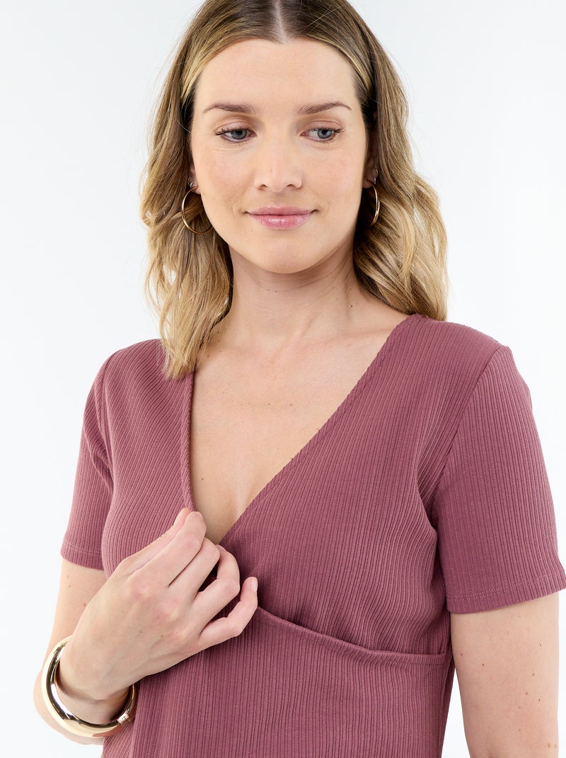 Moederschap T-shirt met overslagdecolleté Rose - Kiabi