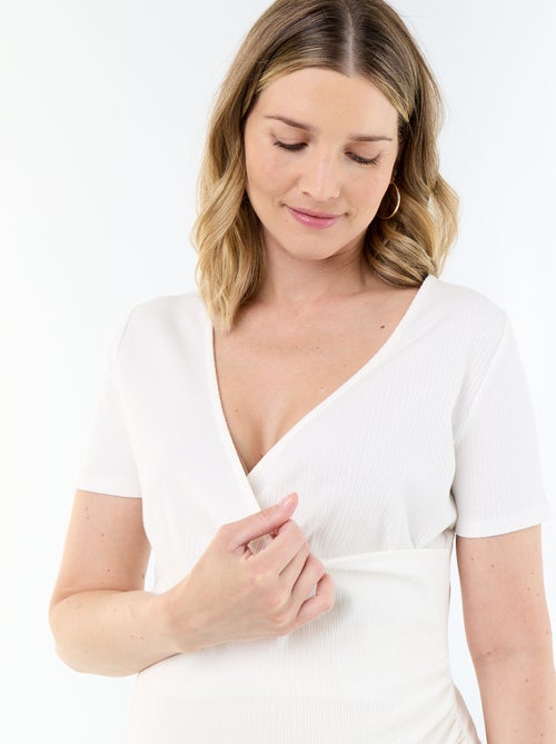Moederschap T-shirt met overslagdecolleté - Kiabi