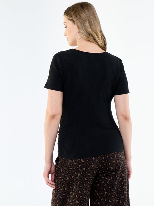 Moederschap T-shirt met overslagdecolleté - Kiabi