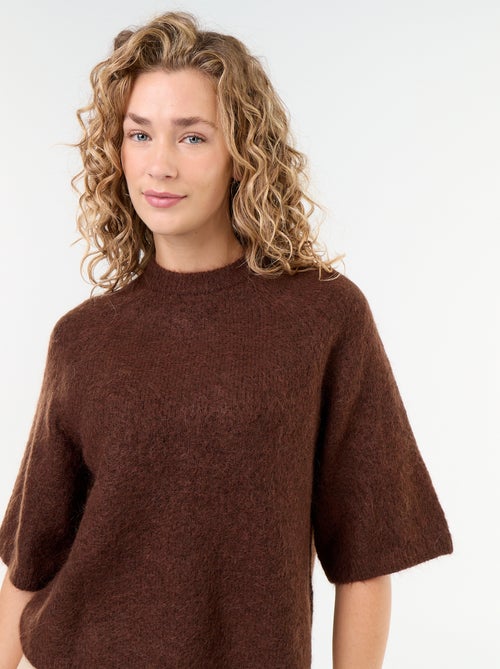 Mohairtrui met korte mouwen en lage mouwinzet - Kiabi