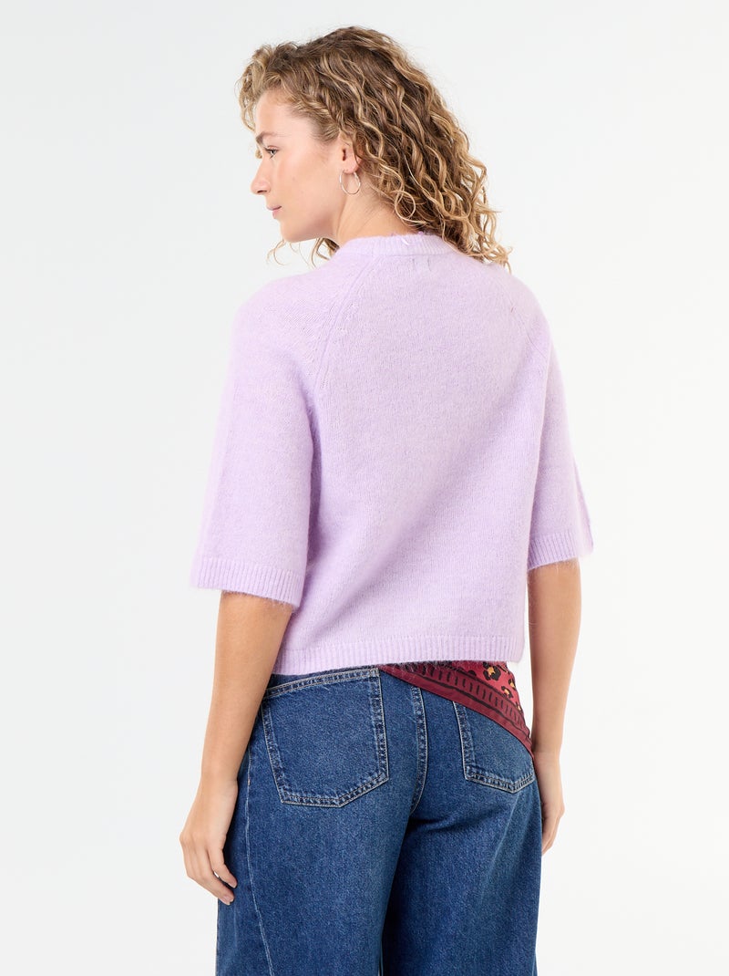 Mohairtrui met korte mouwen en lage mouwinzet Rose - Kiabi
