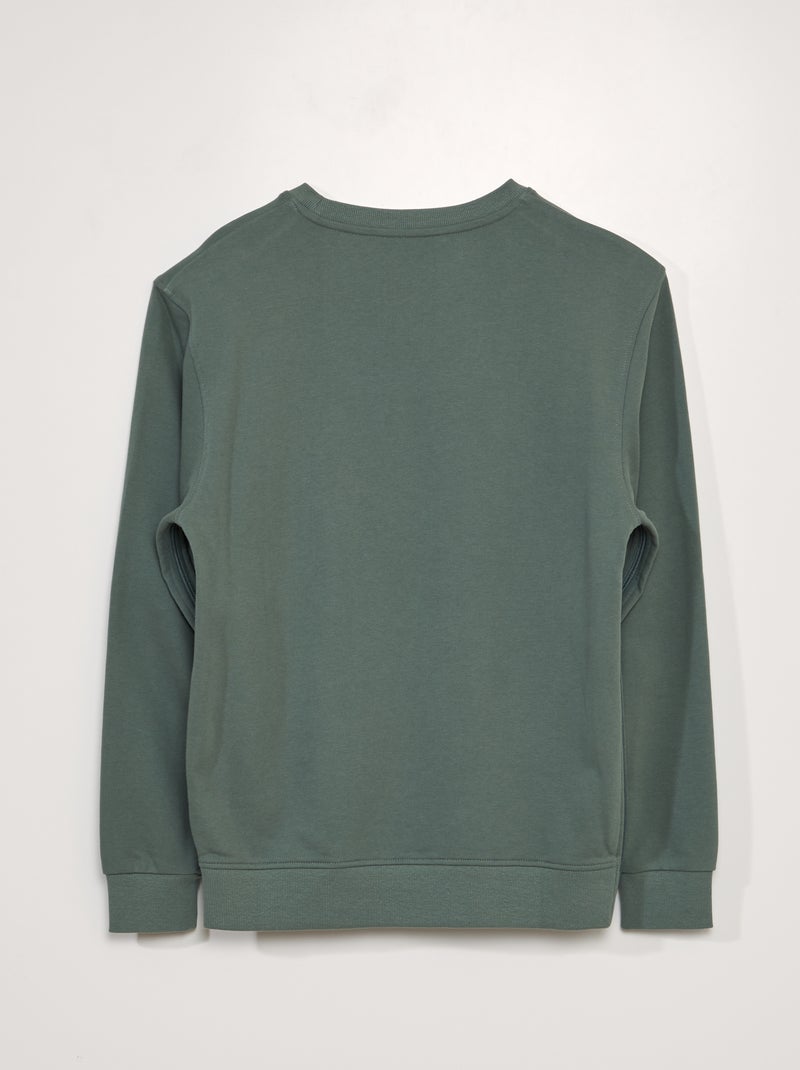 Molleton sweatshirt met print - gemakkelijk aan te trekken collectie KAKI - Kiabi