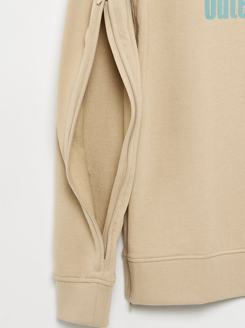 Molleton sweatshirt met print - gemakkelijk aan te trekken collectie Wit - Kiabi