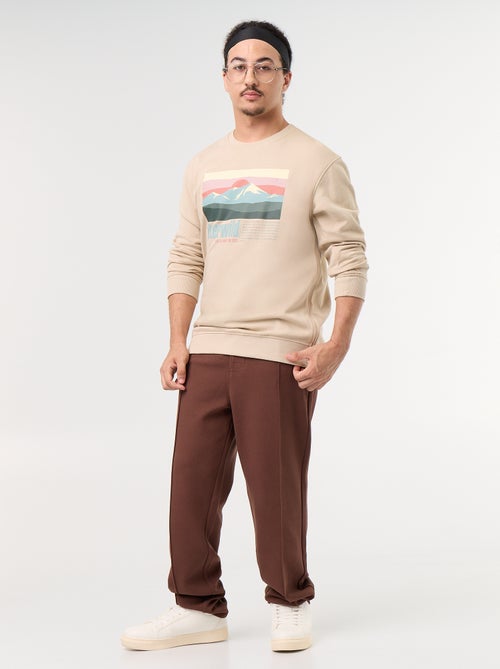 Molleton sweatshirt met print - gemakkelijk aan te trekken collectie - Kiabi Molleton sweatshirt met print - gemakkelijk aan te trekken collectie - Kiabi
