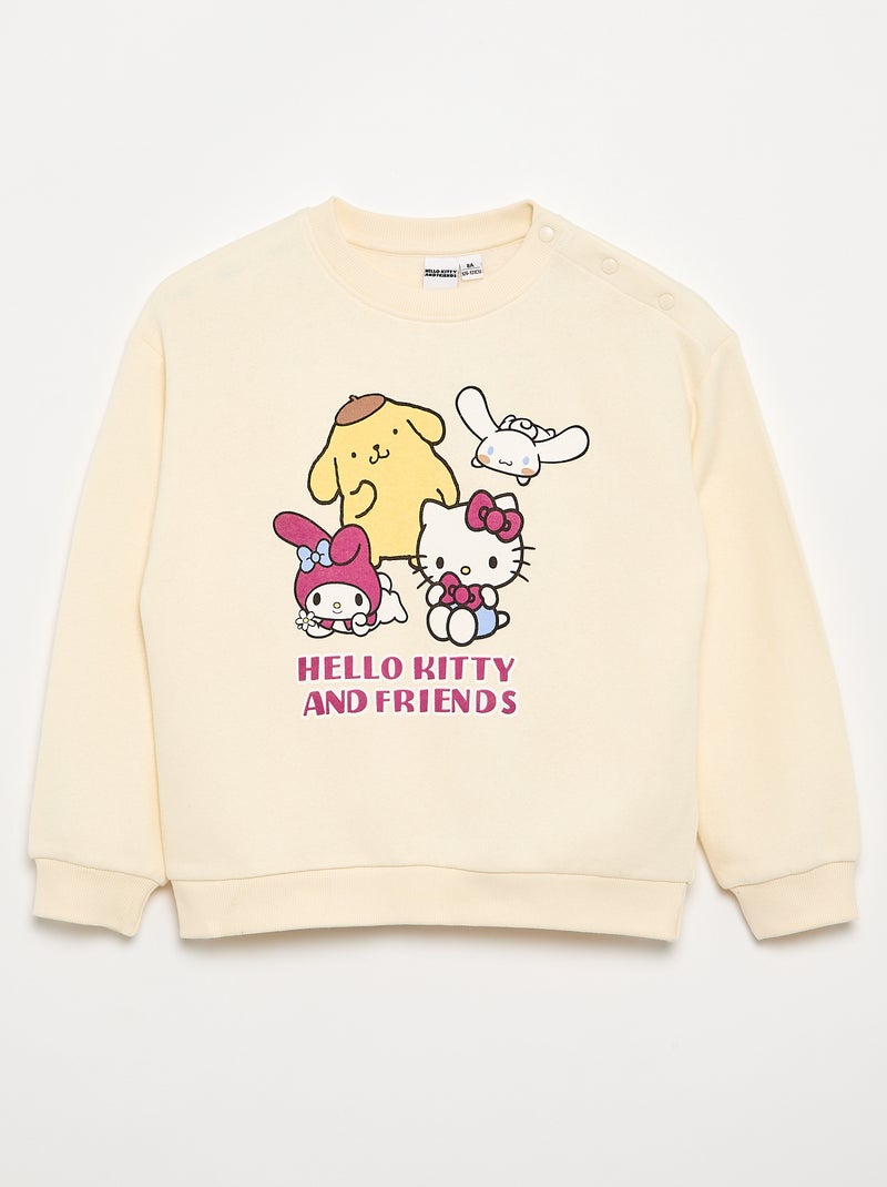 Molton sweater 'Hello Kitty' - gemakkelijk aan te trekken collectie Wit - Kiabi