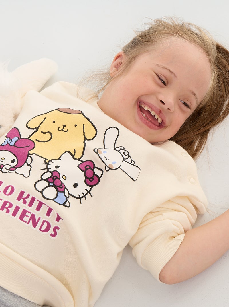 Molton sweater 'Hello Kitty' - gemakkelijk aan te trekken collectie Wit - Kiabi