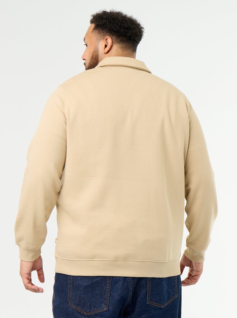 Molton sweater met polokraag Biege - Kiabi