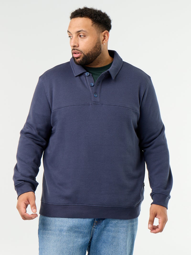 Molton sweater met polokraag Blauw - Kiabi