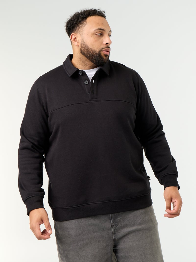 Molton sweater met polokraag Zwart - Kiabi