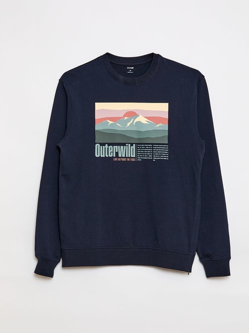 Molton sweater met print - Gemakkelijk aan te trekken - Kiabi