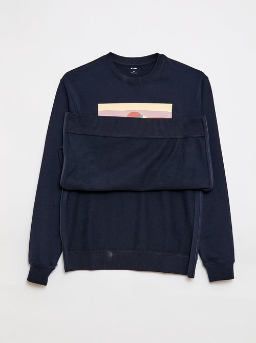 Molton sweater met print - Gemakkelijk aan te trekken - Kiabi