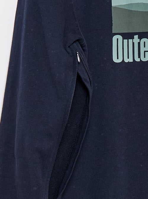 Molton sweater met print - Gemakkelijk aan te trekken - Kiabi