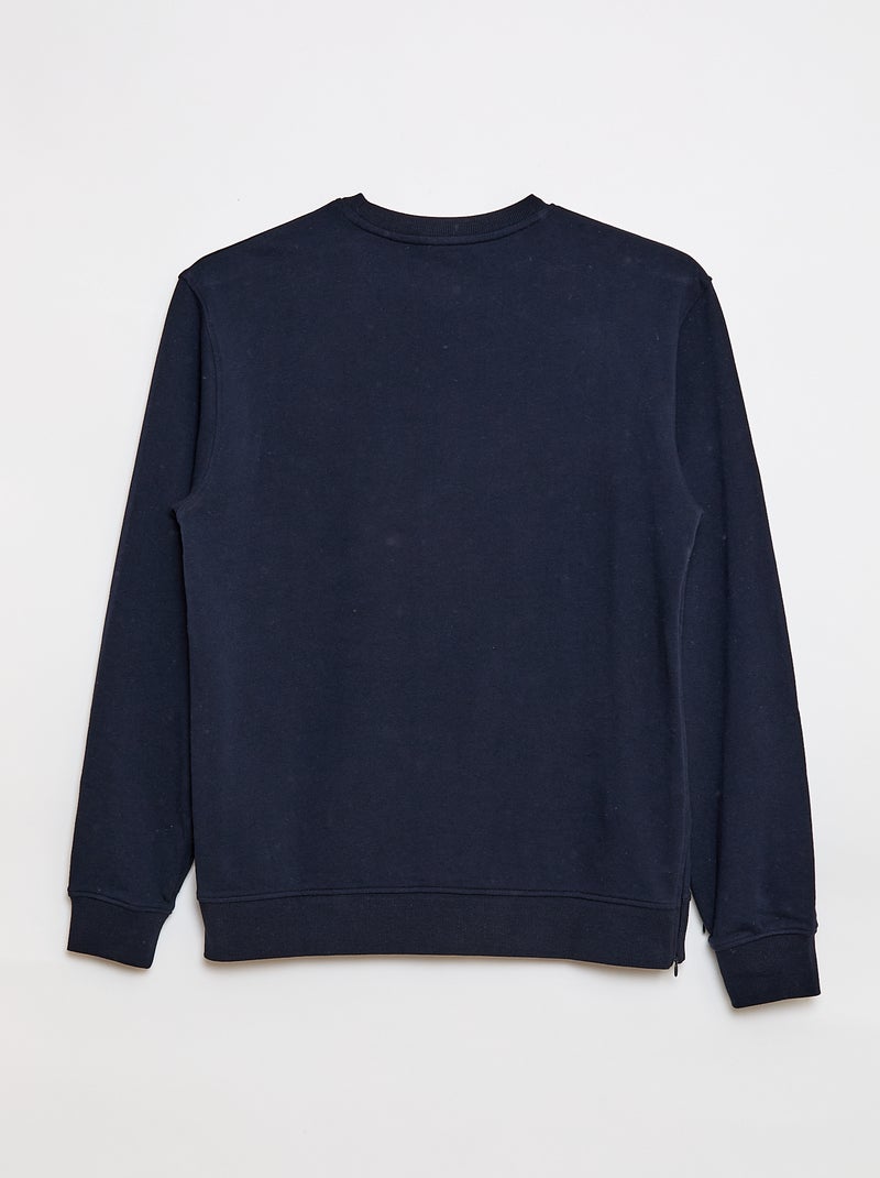 Molton sweater met print - Gemakkelijk aan te trekken Blauw - Kiabi