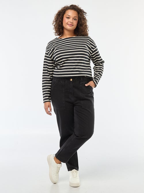 Mom-fit jeans met elastische tailleband - Kiabi