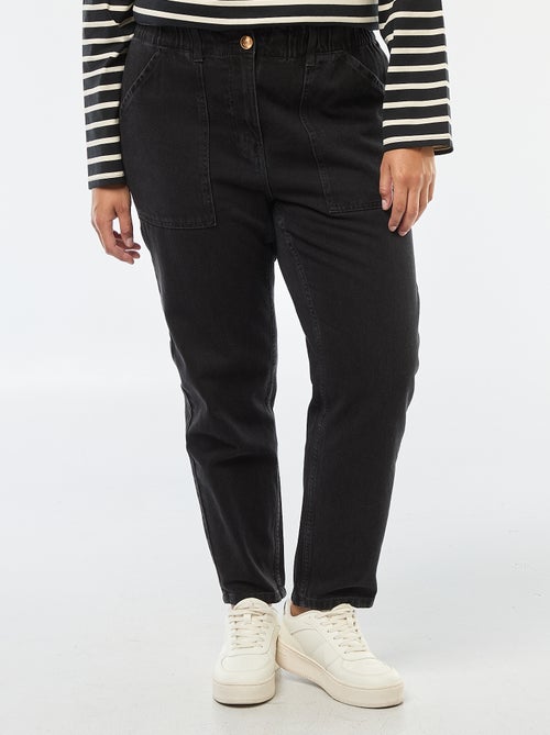 Mom-fit jeans met elastische tailleband - Kiabi