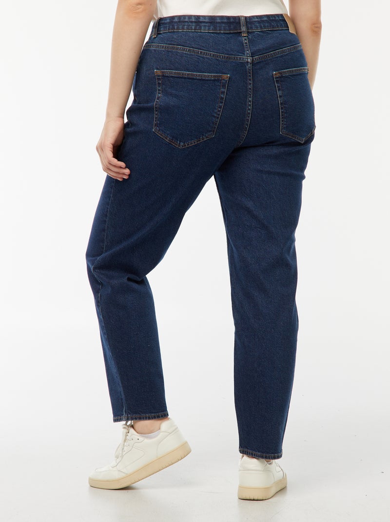Mom-fit jeans met hoge taille en 5 zakken - L32 Blauw - Kiabi