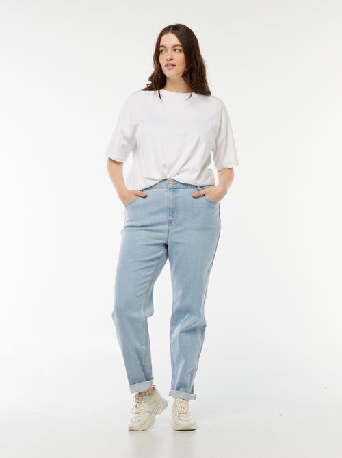 Mom-fit jeans met hoge taille en 5 zakken - L32 - Kiabi