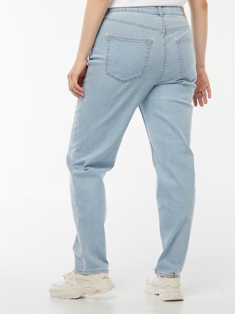 Mom-fit jeans met hoge taille en 5 zakken - L32 Blauw - Kiabi
