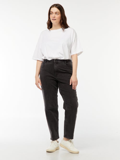 Mom-fit jeans met hoge taille en 5 zakken - L32 - Kiabi