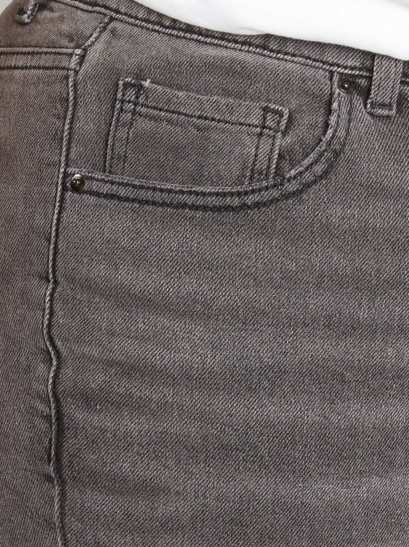 Mom-fit jeans met hoge taille GRIJS - Kiabi
