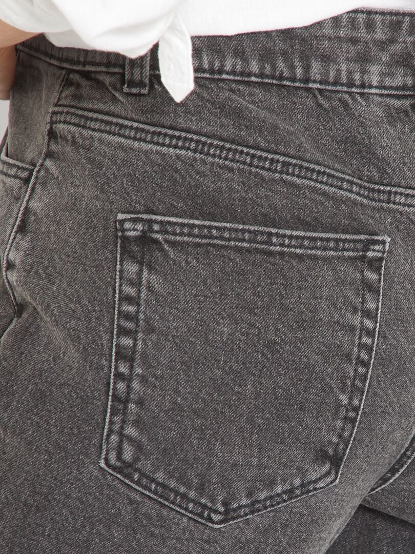 Mom-fit jeans met hoge taille L30 GRIJS - Kiabi
