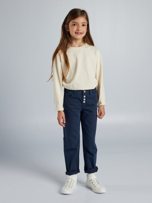 Mom-fit jeans met knopen - Nauwsluitend model - Kiabi