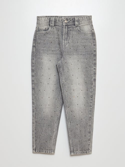 Mom-fit jeans met kralendetails - Kiabi