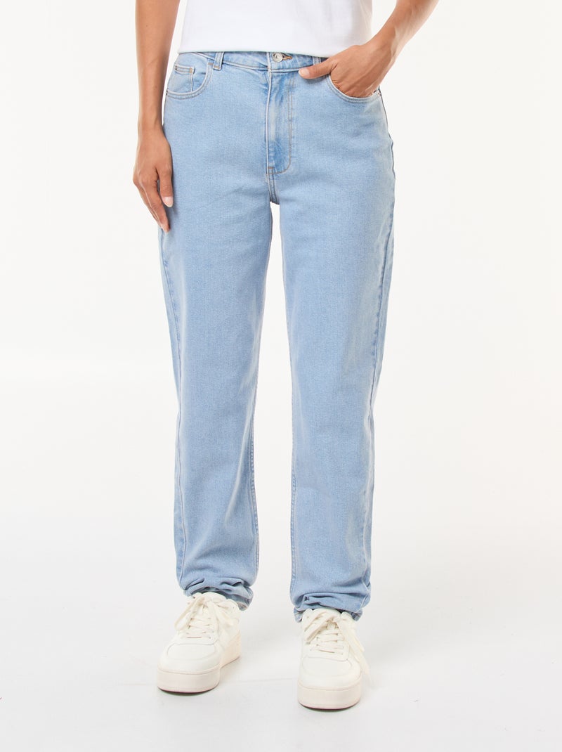 Mom-fit jeans met vijf zakken L34 Blauw - Kiabi