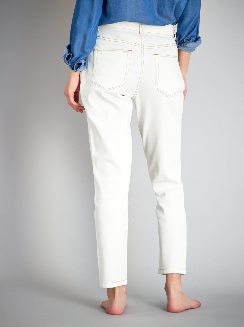 Mom-fit jeans met zeer hoge taille - L30 WIT - Kiabi